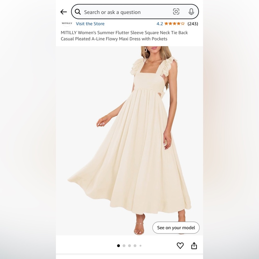 Cream A-line Maxi Dress